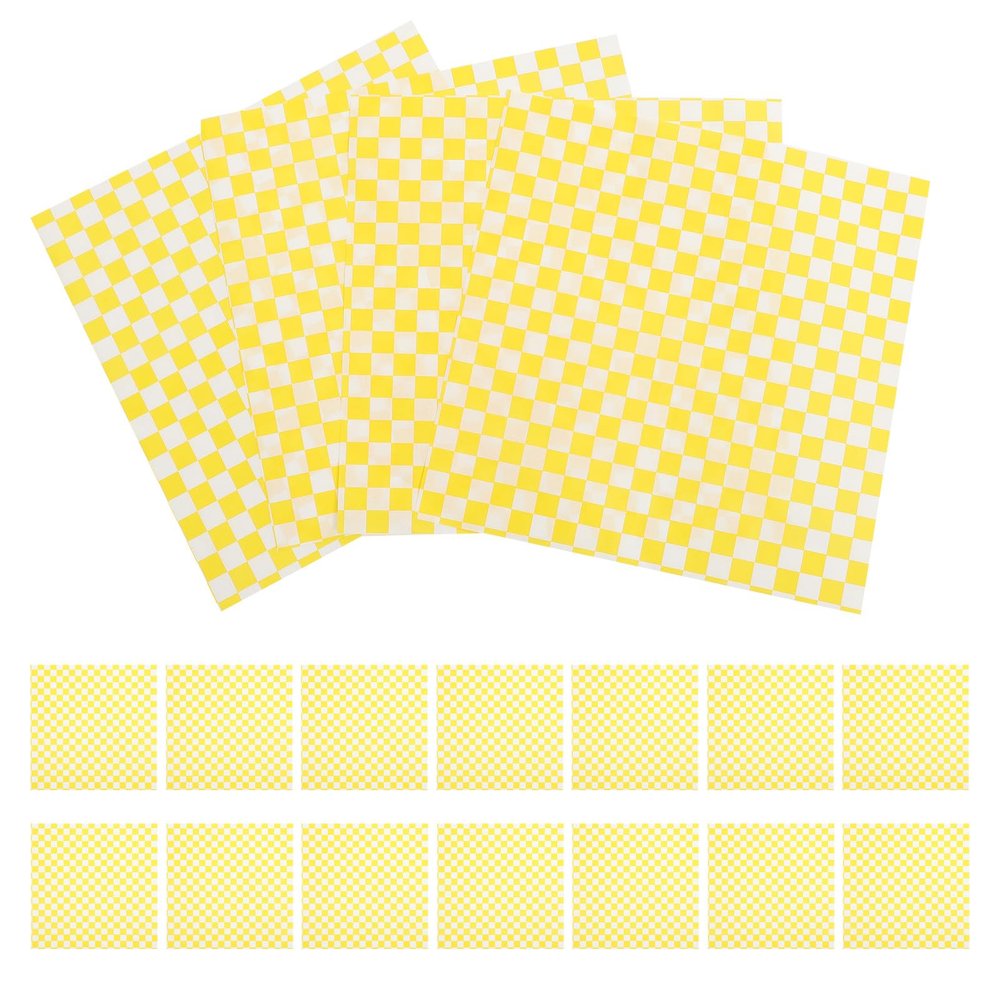 GANAZONO 50 Sheets Food Wrap Paper Sandwich Cake Wrappers 8.5 X 11 Inch Paper Non-Stick Greaseproof Yellow with Snowflakes and Christmas Trees Design for Family Gatherings and Picnics