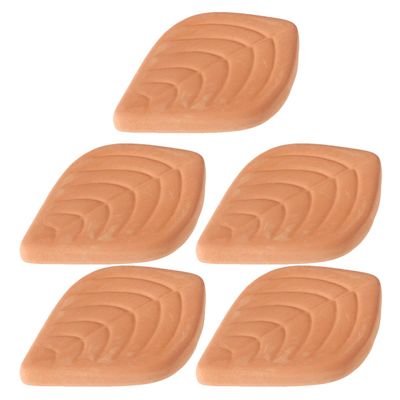 PACKOVE 5pcs Brown Sugar Keeper Moisture Keeper Sugar Saver Leaf Design Terracotta Absorbs Moisture Effective Softening for Kitchen Use