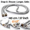 Sadodo 24cm Silicone Shower Cleanser Set+145cm Durable Stainless Steel Hose view 3