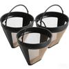 Taller #4 Reusable Coffee Filter, Gold-Tone Permanent Cone Filter Replacement Compatible with KRUPS, Braun BrewSense, DeLonghi 14-Cup Drip Coffeemakers & Ninja Coffee Bar-3 Pack view 1