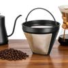 Taller #4 Reusable Coffee Filter, Gold-Tone Permanent Cone Filter Replacement Compatible with KRUPS, Braun BrewSense, DeLonghi 14-Cup Drip Coffeemakers & Ninja Coffee Bar-3 Pack view 2