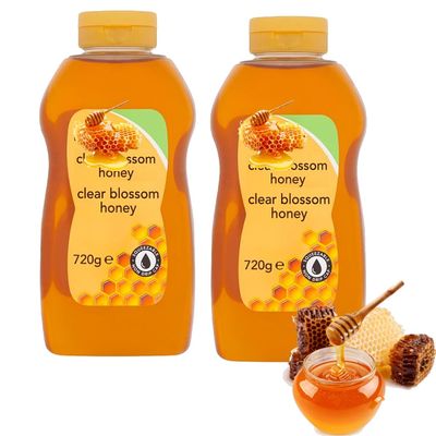 Clear Blossom Honey 720g 2 Bottles of Pure Natural Honey - Smooth and Golden, Ideal for Cooking, Baking & Spreads - cfs