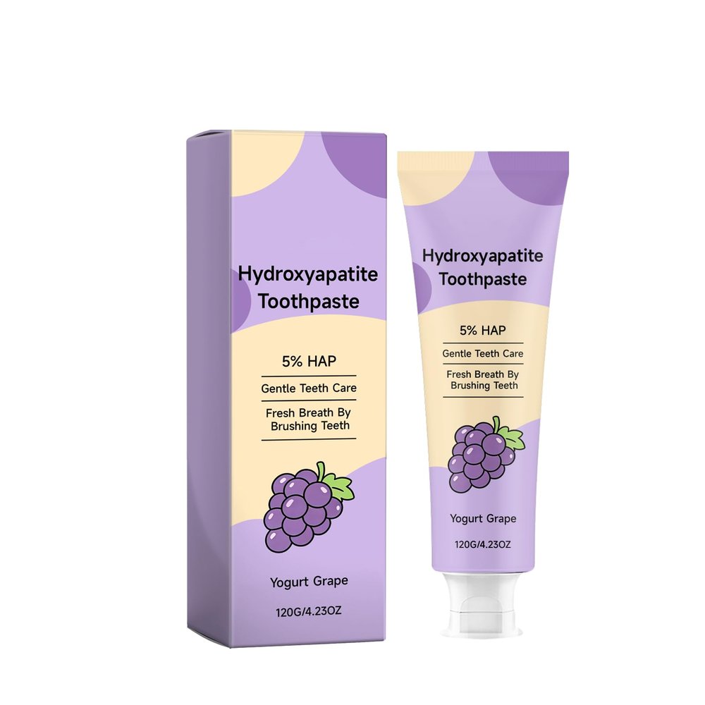 Kids Nano Hydroxyapatite Toothpaste Fluoride Free, Teeth Whitening Toothpaste for Sensitive Teeth, Strawberry Flavour, Stain Removal, Yogurt Grape, for Adult, Oral Care (1PC)