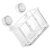 Dolltobe Kitchen Utensil Holder, Wall Mount With Suction Cups, 8.1 In / 20.6 Cm, Dual Compartments, Clear view 1