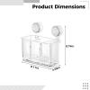 Dolltobe Kitchen Utensil Holder, Wall Mount With Suction Cups, 8.1 In / 20.6 Cm, Dual Compartments, Clear view 2