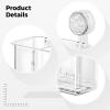 Dolltobe Kitchen Utensil Holder, Wall Mount With Suction Cups, 8.1 In / 20.6 Cm, Dual Compartments, Clear view 4