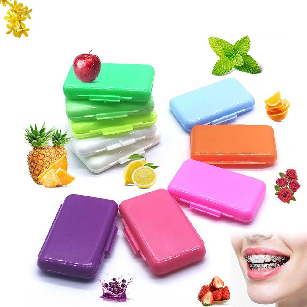 10PCS Dental Wax for Braces - Dental Oral Care Wax for Braces with Fruit Flavours & Soft Strips, Teeth Care Gum Protection Kit with 10 Compact Portable Cases (10PCS)