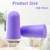 100 Pairs Soft Foam Ear Plugs, Ear Plugs for Sleepping, Reusable Noise Cancelling Ears Plug for Sleep, Snoring, Work, Lound Noise (Purple, 100 Pair) view 2