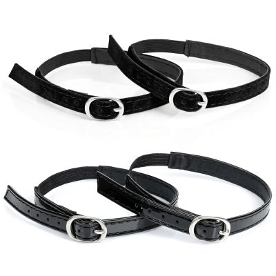 KALIONE Shoe Straps for Heels, 2 Pair Anti-Loose Shoe Strap Adjustable PU Leather Shoes Belt Band Detachable Ankle Straps Replacement for Women Girls Holding Loose High Heels, Black