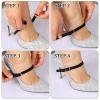 KALIONE Shoe Straps for Heels, 2 Pair Anti-Loose Shoe Strap Adjustable PU Leather Shoes Belt Band Detachable Ankle Straps Replacement for Women Girls Holding Loose High Heels, Black view 4