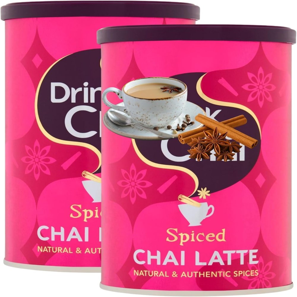 Spiced Chai Latte Powder Pack of 2 250g Instant Creamy Chai Drink Mix Refill Aromatic Spices & Black Tea Caf-Style Latte at Home Just Add Hot Water or Milk