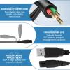 2 Pcs USB Charging Cable for Water Flosser, Portable Water Flosser Charger, Replacement Charger Compatible with Hangsun COSLUS Nicwell Fairywill Aquasonic Nicefeel Oralfree MOSPRO(1.24M Black&White view 3