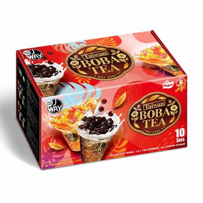 Fakhri Boba Tea Kit 10 Sets | 5 Flavours Bubble Tea Making Kit with Tapioca Pearls | DIY Milk Tea Drink Kit