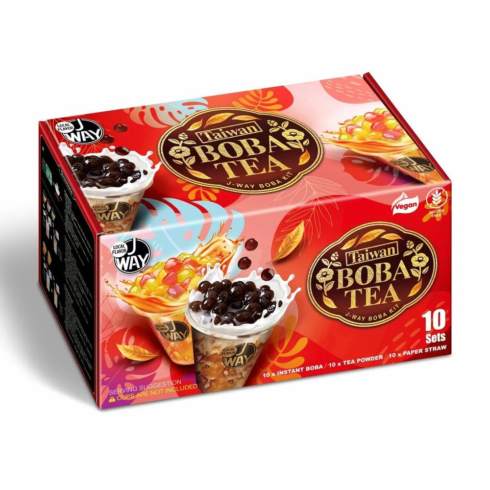 Fakhri Boba Tea Kit 10 Sets | 5 Flavours Bubble Tea Making Kit with Tapioca Pearls | DIY Milk Tea Drink Kit