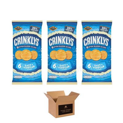 Jacobs Crackers, Crinklys, Twiglets, Mini Cheddars Crisps & Savoury Snack Crunchy Cheese & Onion, Salt & Vinegar, Prawn Cocktail & more Baked - (Salt & Vinegar 6x23g-Pack 3)
