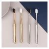 2/4Pcs Luxury Soft Toothbrush Men Women Adult Tooth Brush Electroplate Gold Silver Color Brushes Toothbrushes(2PCS Gold) view 2