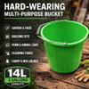 2 x - Green Builders Bucket Plastic 3 Gallon 14 Litre 14L Strong Water Mixing Storage DIY UK Made view 2