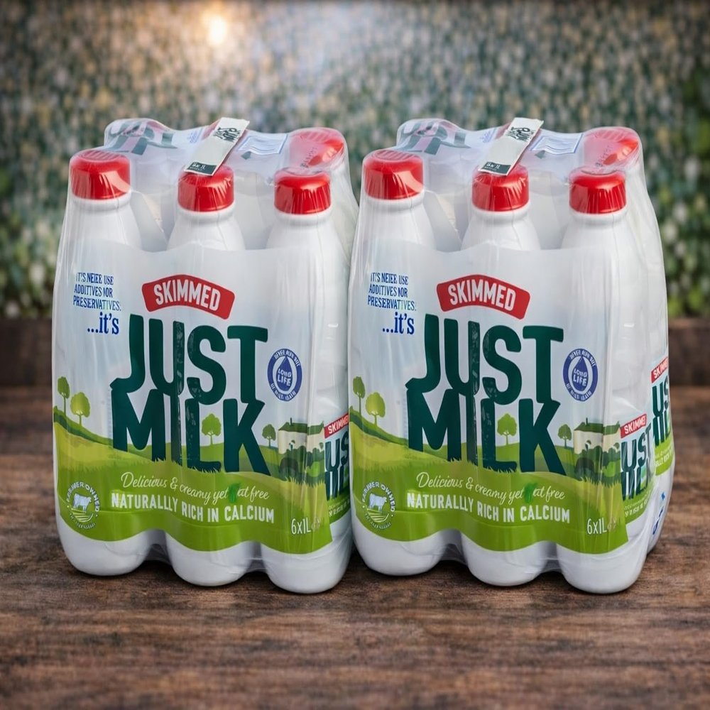 Fakhri Skimmed Milk Pack of 2 x (6 x 1L) | Long Life Low Fat Milk | Ideal for Tea, Coffee, Cooking & Daily Use