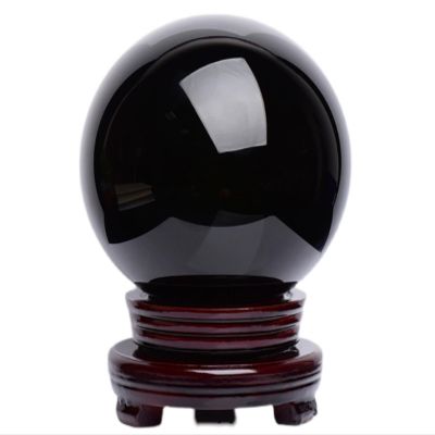 Obsidian Crystal Ball Ornaments - Sphere Balls for Witchcraft and Decorative, Divination & Feng Shui Home Decor,16cm