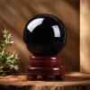 Obsidian Crystal Ball Ornaments - Sphere Balls for Witchcraft and Decorative, Divination & Feng Shui Home Decor,16cm view 2