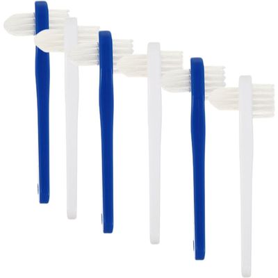 SOESFOUFU 6pcs Double-Sided Toothbrush Double-Head Denture Toothbrush Pp Material Multi-Functional Cleaning Denture Brush Home Tooth Brush for Adult Oral Care