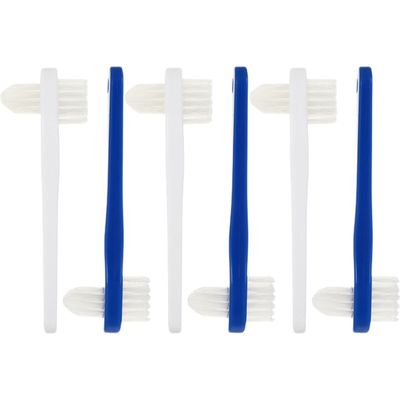 BETOOKY 6pcs Portable Denture Brush Small Toothbrush Soft Bristles Pp Material Oral Cleaning Teeth Care Accessory for Adult Denture Cleaning