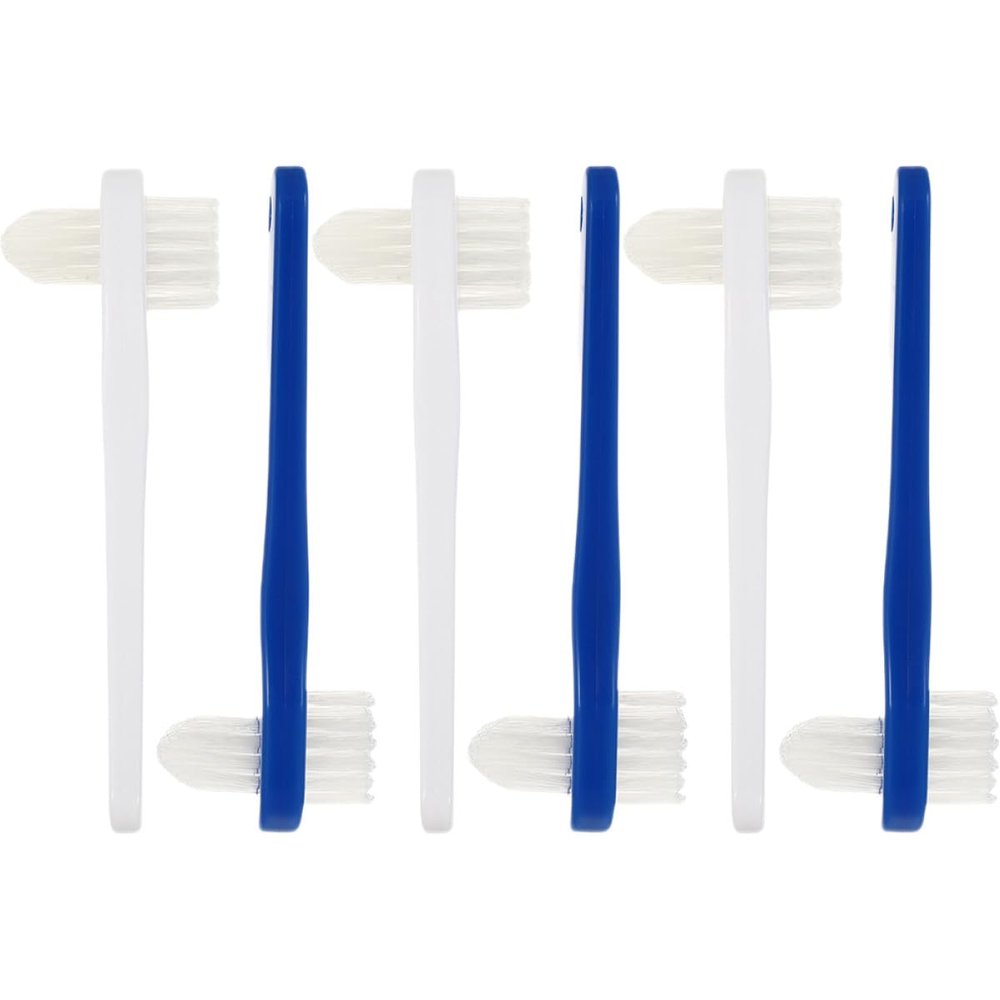 BETOOKY 6pcs Portable Denture Brush Small Toothbrush Soft Bristles Pp Material Oral Cleaning Teeth Care Accessory for Adult Denture Cleaning