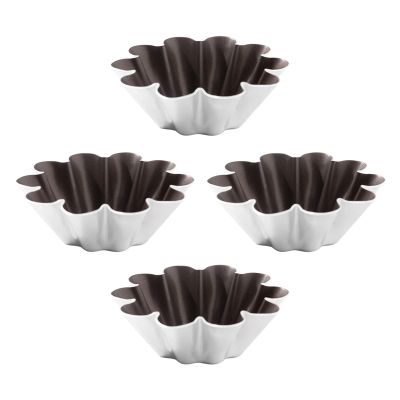 Obotsnoi 4Pcs Eggs Tart Molds Tiny Pie Tartlets Dessert Aluminium Small Pans Small Cupcake Bakings Cups Eggs Food Grade Aluminum Kitchen Dessert Tool