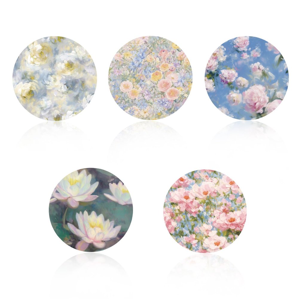 10pcs Sensor Covers Patch for Libre 2/3, Waterproof Breathable Adhesive Sensor Overpatch Oil Painting Floral Design CGM Stickers for Libre Accessories (5 Styles)