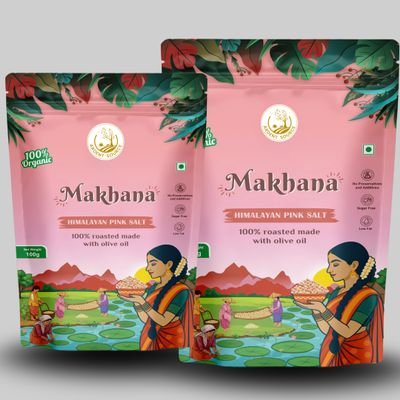 Ardent Source Roasted Makhana (Fox Nuts),Olive Oil, No Additives & No Artificial Colours,Gluten Free Healthy Snack (Himalyan Salt Makhana 100g (Pack of 2))