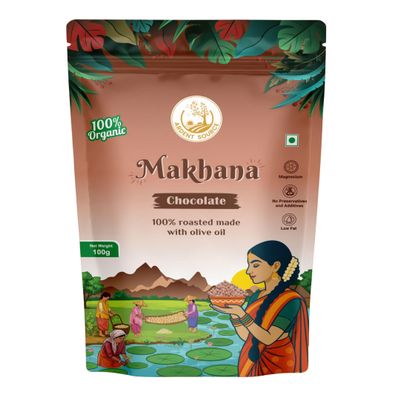 Ardent Source Roasted Makhana (Fox Nuts),Olive Oil, No Additives & No Artificial Colours,Gluten Free Healthy Snack (Chocolate Makhana 100g (Pack of 2))