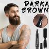 Beard Pencil Filler for Men with Precision Fork Tip & Beard Brush, Waterproof Pen for Shaping & Filling, Sweat-Resistant Grooming Kit for, Hairline & Eyebrows, Natural Brown view 2