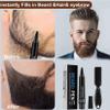 Beard Pencil Filler for Men with Precision Fork Tip & Beard Brush, Waterproof Pen for Shaping & Filling, Sweat-Resistant Grooming Kit for, Hairline & Eyebrows, Natural Brown view 3
