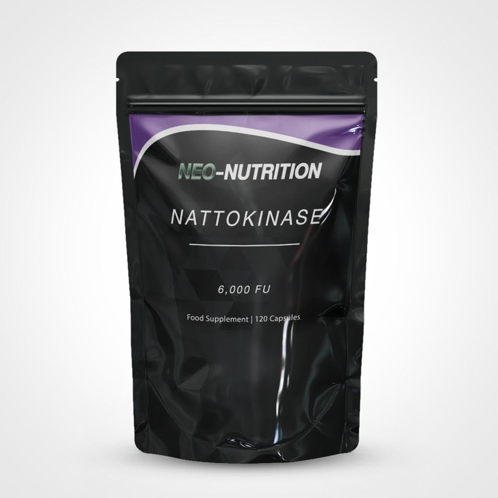 Nattokinase 120 Capsules | 500 MG 6000 FU Per Capsule | 100% Natural Vegan | Protein Enzyme from Japanese Natto | New & Improved Formula | NEO NUTRITION