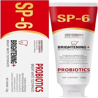 SP-6 Probiotic Whitening Toothpaste, Advanced Enamel Protection, Fluoride-Free, Deep Cleansing and Fresh Breath, for Woman and Man