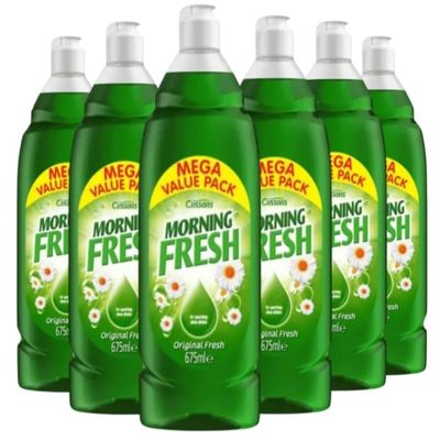Morning Fresh Original Fresh Dishwashing Liquid with Sparklex, 675ml, 6 Pack