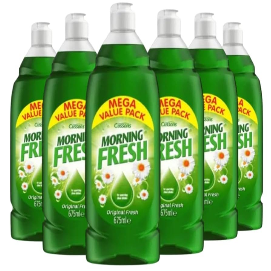 Morning Fresh Original Fresh Dishwashing Liquid with Sparklex, 675ml, 6 Pack