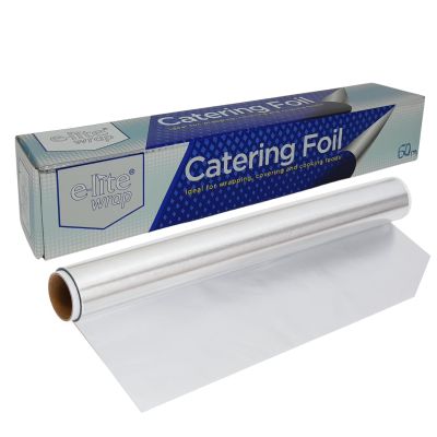E-Lite Aluminium Foil Roll 300mm x 60m (1 Roll) Heavy Duty Catering Foil for Cooking, Baking, BBQ & Food Wrapping