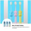 LAPYAPPE 3pcs Manual Toothbrushes for Children Ages 2-8 with Extra Soft Bristles for Deep Cleaning and Gentle Oral Care Cartoon Elephant Shape Baby Toothbrushes for Child Oral Hygiene view 3