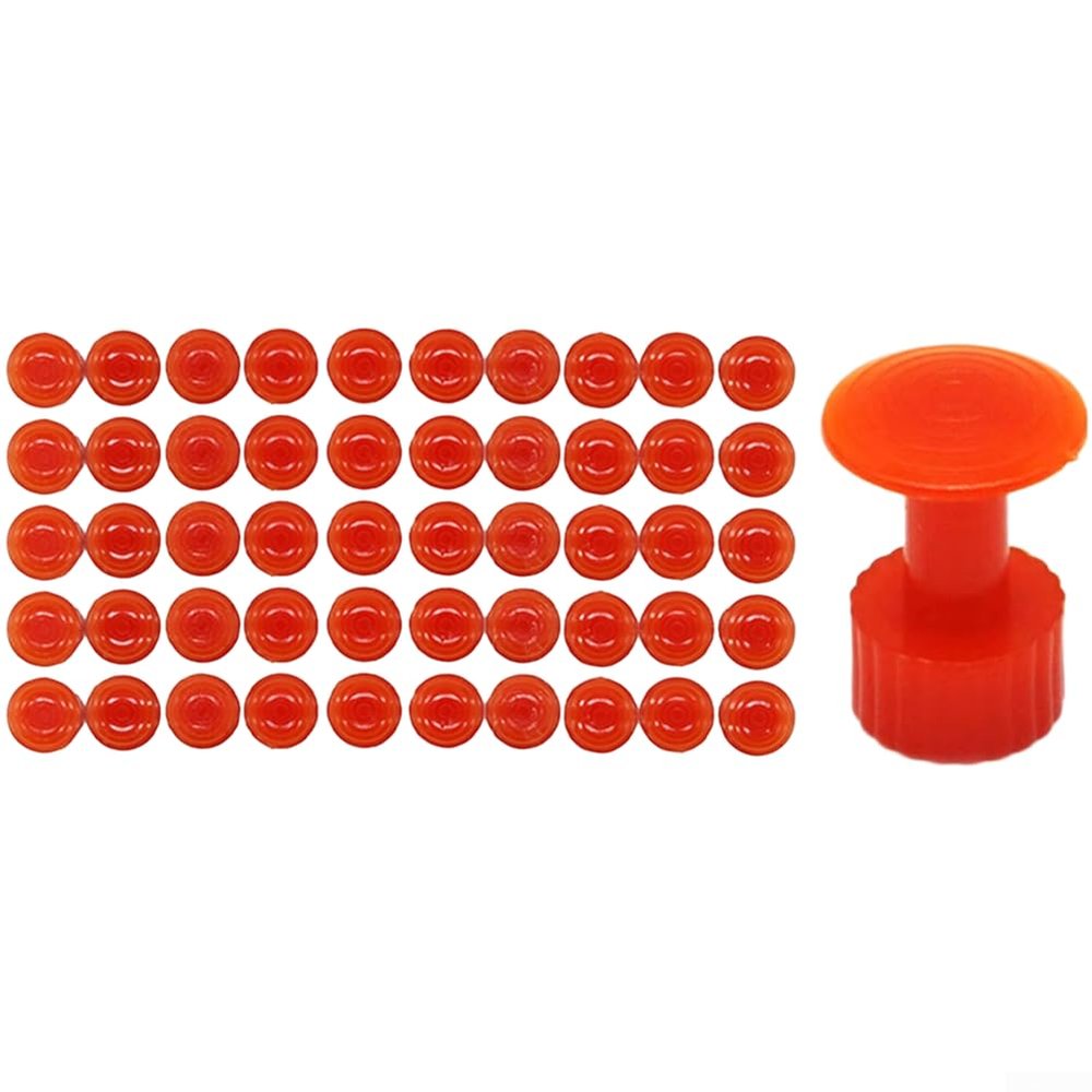 50PCS Auto Body Dent Repair Kit with Nylon Pull Tabs for For hail Damage, Car Exterior Dent Removal and Paintless Fixing (Red)