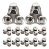 AMUSLESUR 20pcs Shoe Lace Hooks Shoelace Buckles Stainless Steel Practical Connect Shoelace Simple Design Silver Sturdy Hiking Outdoor Use view 1