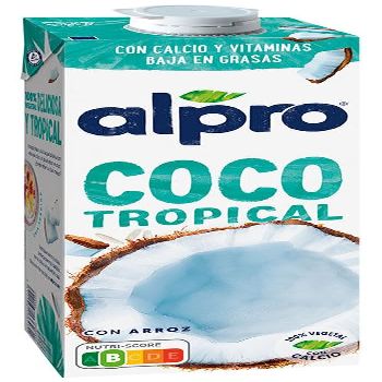 Alpro Coco Tropical Coconut Drink with Rice, Dairy-Free, Liquid Form, 1L, Pack 8