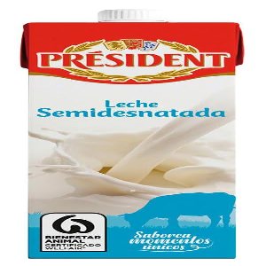 Prsident Semi-Skimmed Milk, UHT Liquid, 1L per Carton, Pack of 6, 1% Fat, Cow's Milk