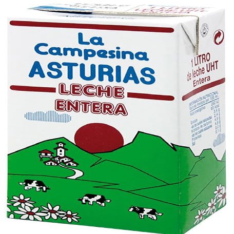La Campesina Asturias Leche Entera UHT Whole Milk, Liquid, 1 Litre, Pack of 12