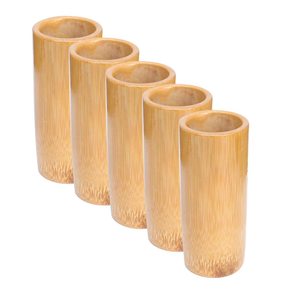 PACKOVE 5pcs Bamboo Cupping Cups Massage Cupping Supplies Activate Muscle Immunity Beige Carbonized Bamboo for Household Use Relaxation and Therapy