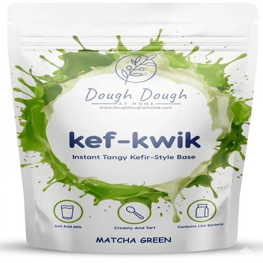 Dough Dough AT HOME Kef-Kwik Instant Matcha Drink (300g) 30 Servings Ceremonial Green Tea & Tangy Probiotic Powder 60-Second Gut Health & Focus Zen Matcha