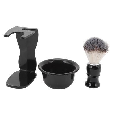 3 in 1 Men Hair Shave Brush Bowl Stand Easy to Clean Practical Shaving Brush Bowl Set for Home Travel