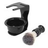 3 in 1 Men Hair Shave Brush Bowl Stand Easy to Clean Practical Shaving Brush Bowl Set for Home Travel view 2