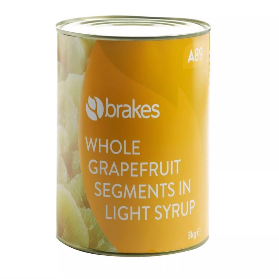 Brakes Whole Grapefruit Segments in Light Syrup 3kg Juicy Citrus Segments Ideal for Breakfast, Desserts and Salads Catering Size