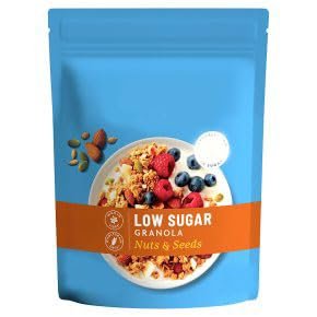Low Sugar Granola with Nuts & Seeds, High in Fibre, Vegan and Vegetarian, 400g